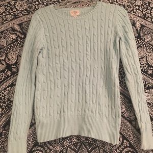 BLUE CABLE KNIT SWEATER